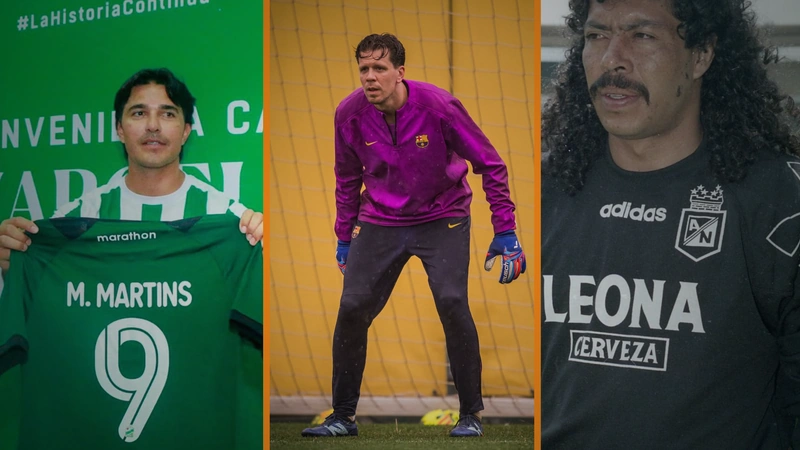 En esta lista destacan futbolistas de talla mundial como Wojciech Szczesny, Arjen Robben y René Higuita. Imágenes de Oriente Petrolero, FC Barcelona y COLPRENSA.