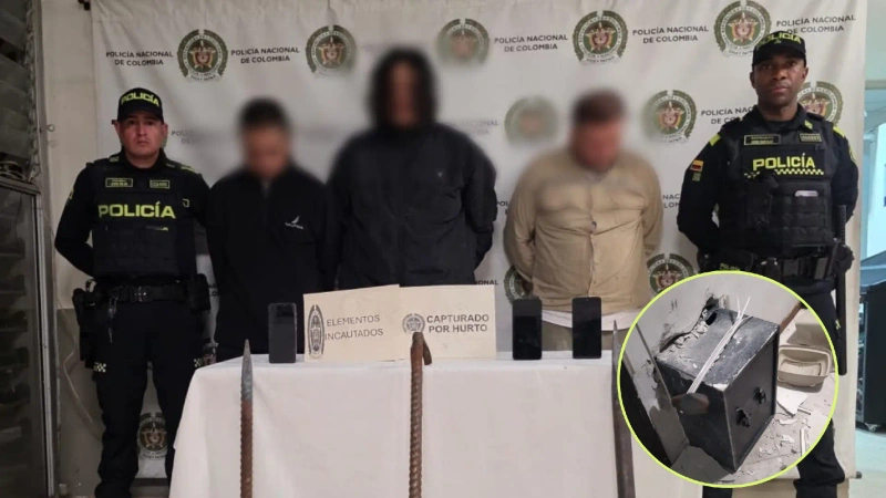 Los tres hombres amordazaron al empleado de la estación de servicio y con herramientas de construcción intentaron extraer la caja fuerte. Fotos: Cortesía.