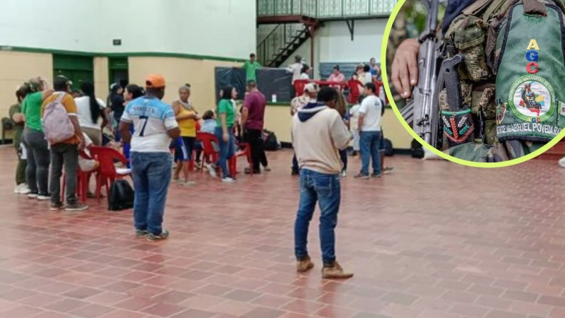 Desplazamientos masivos en Yondó por enfrentamientos armados. Foto: Cortesía.