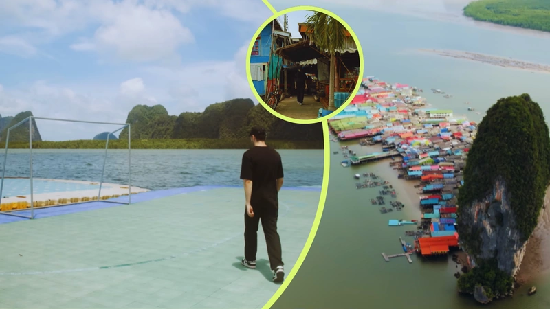 Conoce el pueblo tailandés que está sobre el agua. Capturas de pantalla del canal de YouTube Jep.
