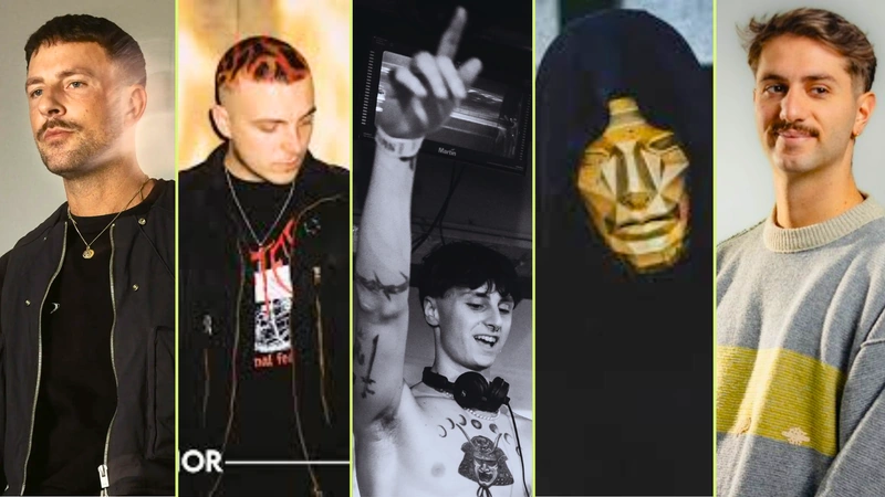 Estos son los Djs de la industria del hard techno que tienen denuncias por abuso. Fotos: Resident Advisor, Elemental Cloth, Shotgun, Insomniac.
