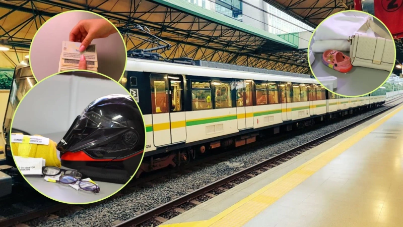 Los objetos más inesperados que aparecieron en el Metro de Medellín en 2025. Foto: Cortesía.