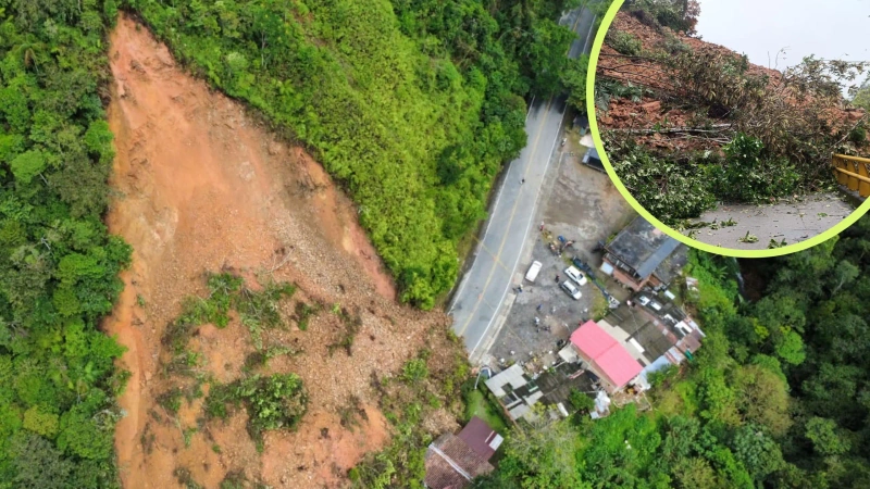 La emergencia afecta el sector El Santuario – Caño Alegre, en el kilómetro 50+700. Foto: cortesía.
