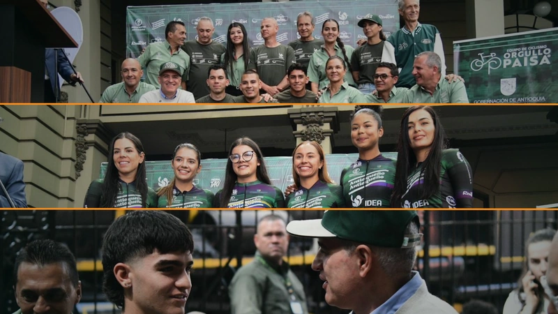 Además de los deportistas de las seis categorías, fue presentado el staff técnico y administrativo. Fotos: Equipo Orgullo Paisa.