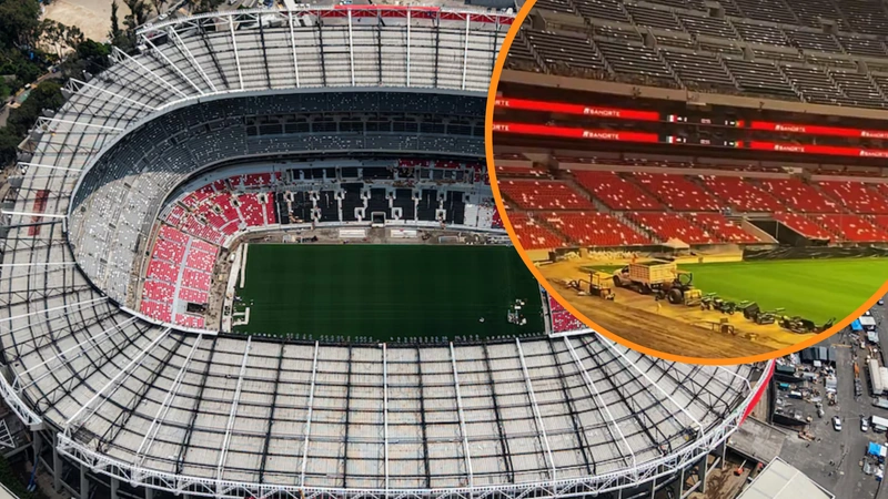 Se estima que las obras del Estadio Azteca, que pasará a llamarse Estadio Banorte, estén entregadas al 100% para albergar los cinco partidos del Mundial, incluyendo el de Colombia vs Uzbekistán. Tomado de REUTERS y screenshot.