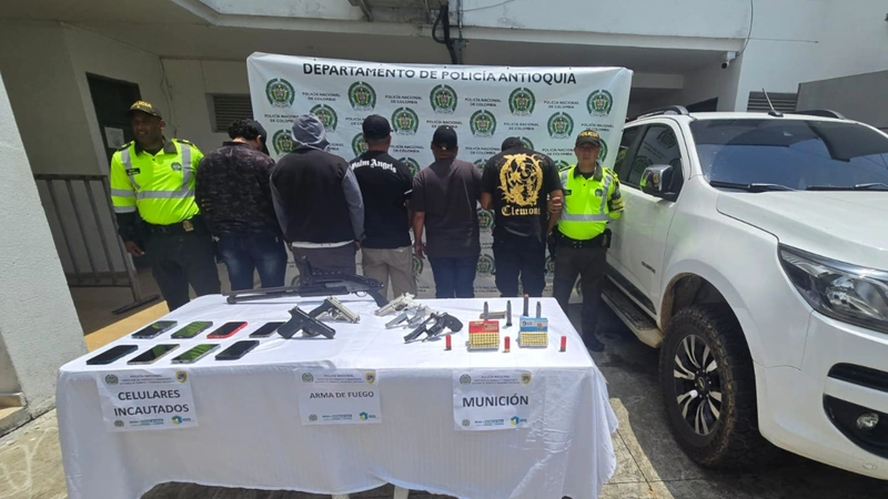 Capturados por porte ilegal de armas en Vegachí - Antioquia- Foto: cortesía