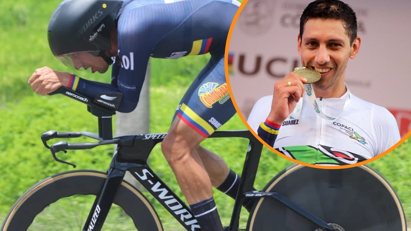 Walter Vargas posee ahora el récord como el máximo campeón continental de CRI en el mundo, con siete títulos en nueve ediciones. Fotos: @fedeciclismocolombia