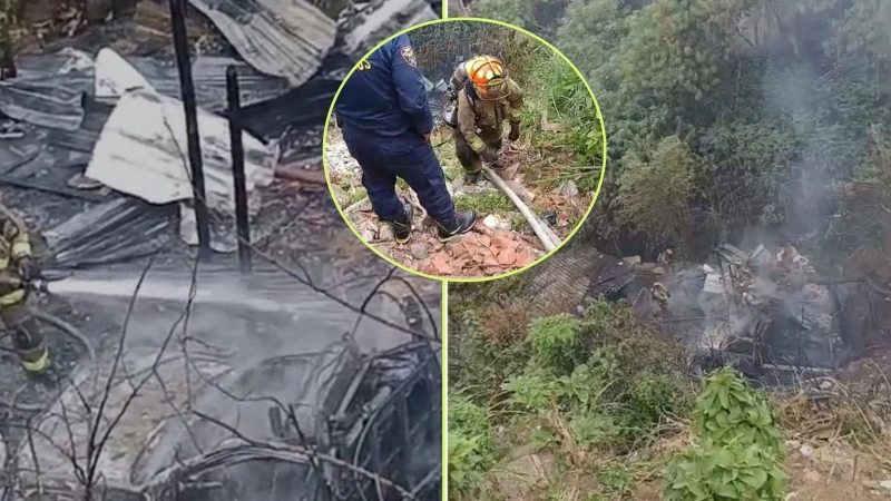 La emergencia está siendo atendida por los bomberos y personal de la Secretaría de Salud. Foto: cortesía.