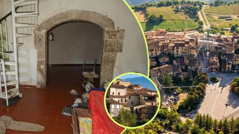 Así es fossa, el pueblo italiano que quedó en ruinas. Capturas de pantalla del canal de YouTube de Portillo. Imágenes mejoradas con inteligencia artificial.