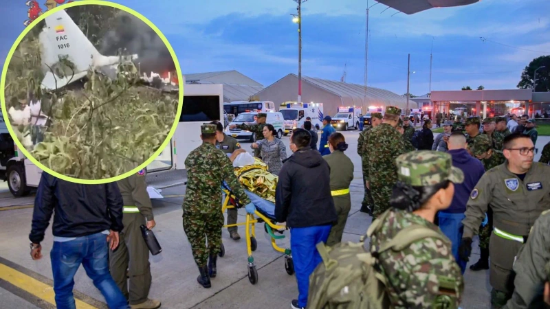 En la aeronave viajaban 126 personas: 11 tripulantes de la Fuerza Aeroespacial Colombiana, 113 militares del Ejército Nacional y dos integrantes de la Policía Nacional. Foto: cortesía.