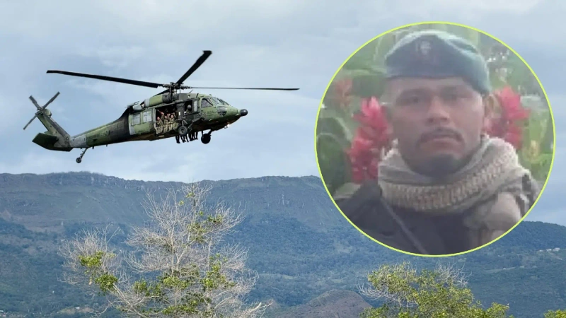 Alias 'Ramiro' cayó en un bombardeo ejecutado en zona rurla de Ituango. Foto: Cortesía