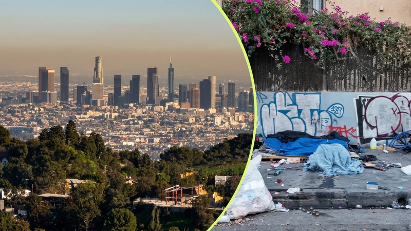 Así se vive en Los Ángeles. Capturas de pantalla del video de PlanetaJuan. Imágenes mejoradas con inteligencia artificial