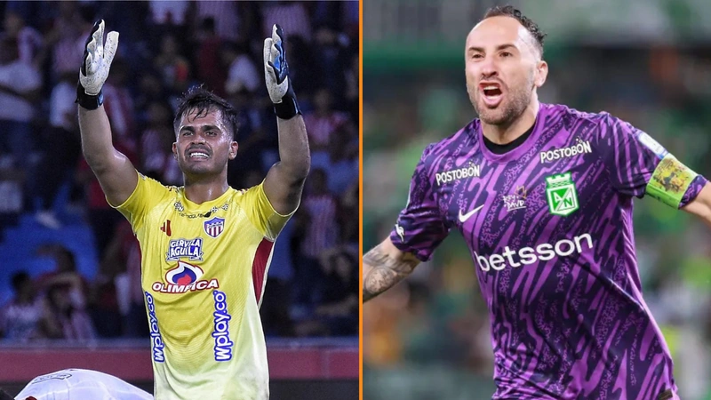 El uruguayo Mauro Silveira y el antioqueño David Ospina estarán presentes en los play-offs. Tomado de Dimayor y El Colombiano.