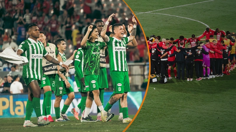 Tras el clásico paisa, el verde recibirá a Bucaramanga y el rojo visitará a Flamengo en la Copa Libertadores. Tomado de Atlético Nacional y DIM Oficial.