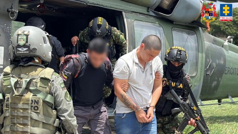 Fotografía de la captura de Deinner Fabián Alvarado Zalazar. Foto: Fiscalía.