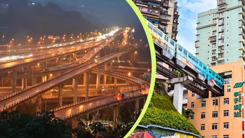 Conozca Chongqing, una de las ciudades más futuristas del mundo. Fotos: CNN en Español y captura de pantalla del canal de YouTube de Luisito Comunica.