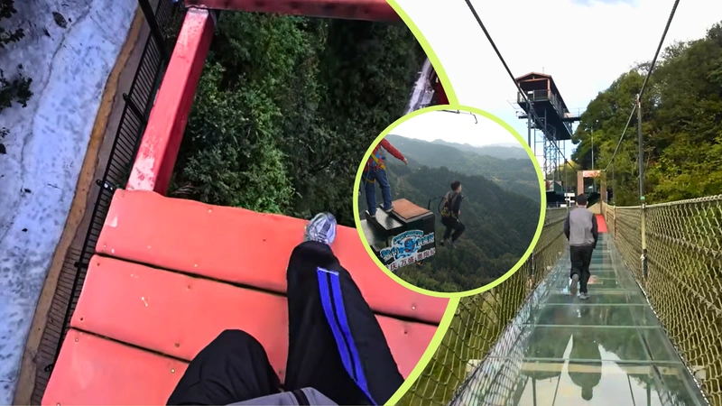 Este es el parque de diversiones más extremo de China. Capturas de pantalla del video de YouTube de Hafu Go.