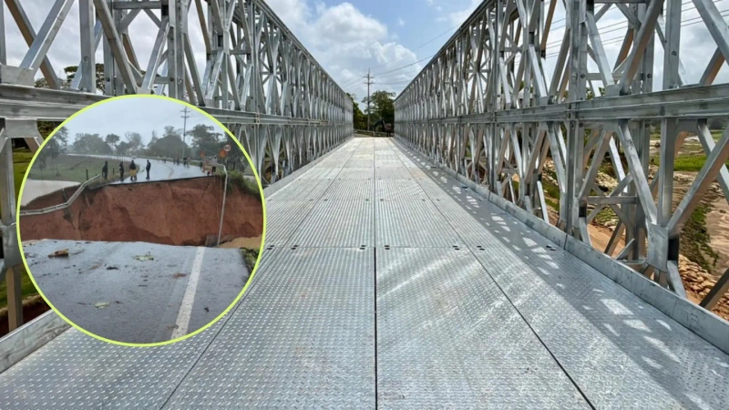 El puente vuelve a conectar a los municipios de Necoclí y San Juan de Urabá. Foto: cortesía