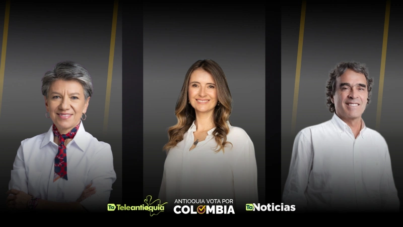 El primer debate presidencial desde las regiones se realizará este jueves 7 de mayo a las 7:00 de la noche. Fotos: composición Teleantioquia