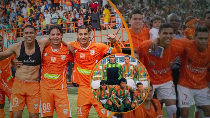 Así como en 1991 y en 2007, Envigado buscará esta semana comenzar el camino de regreso a la primera división. Fotos: Fotos Antiguas del Fútbol Profesional Colombiano, @MemoriaFPC y @envigadofc