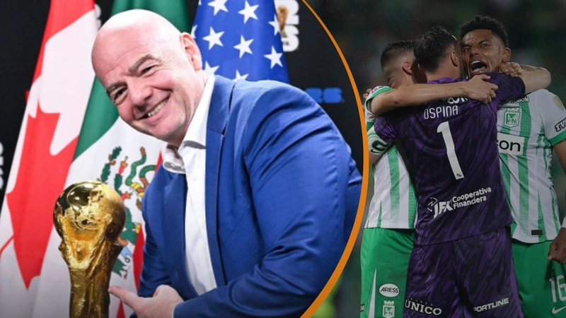 Atlético Nacional podría ser el único equipo colombiano con jugadores convocados al Mundial. Tomado de gianni_infantino y REUTERS.
