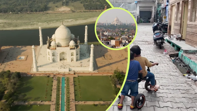 Así es la realidad de los barrios cercanos al Taj Mahal. Capturas de pantalla del canal de YouTube PlanetaJuan.
