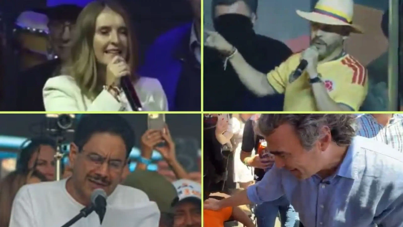 Candidatos presidenciales Abelardo de la Espriella, Paloma Valencia, Sergio Fajardo e Iván Cepeda. Foto: capturas de pantalla.
