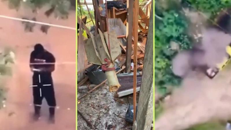 El uso indiscriminado de drones tiene atemorizados a los campesinos de la zona rural de los municipios del Norte y Nordeste de Antioquia. Fotos: capturas de video