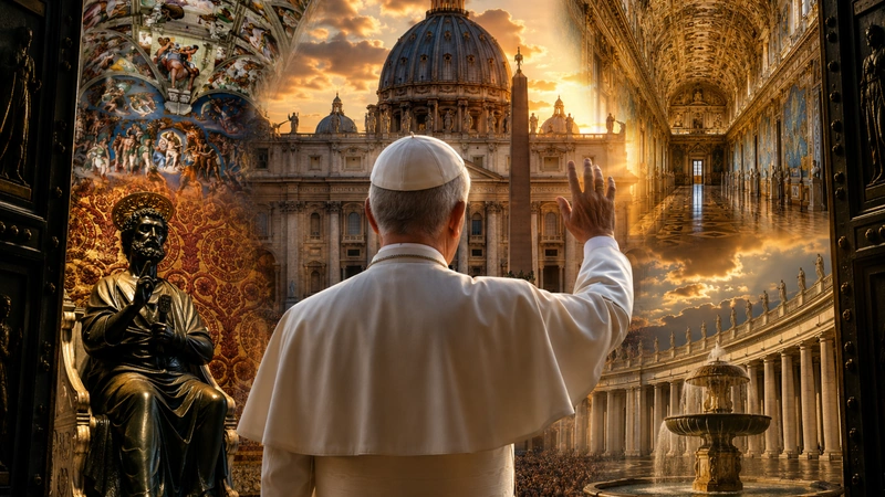 Conoce Algunas particularidades del Vaticano aquí. Imagen generada con inteligencia artificial. Fotos tomadas de: Pregón, Guía de Viaje de Roma, Holyart.es y Vatican Museum.