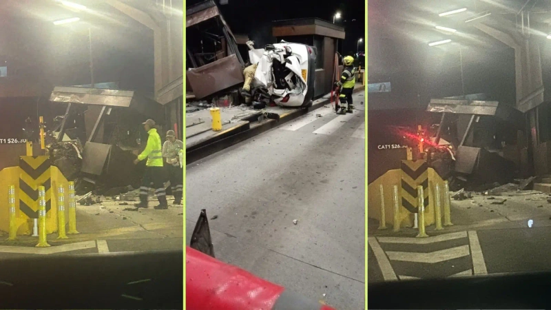 Las autoridades cerraron el Túnel de Oriente cerca de dos horas para retirar el vehículo accidentado. Fotos: cortesía Denuncias Antioquia