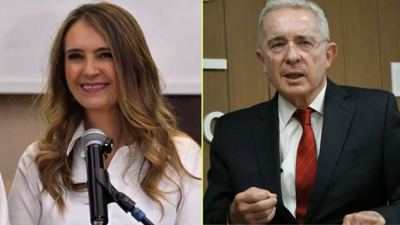 La excandidata presidencial Paloma Valencia y Álvaro Uribe oficializaron su respaldo a Abelardo de la Espriella de cara a la segunda vuelta presidencial. Fotos: cortesía
