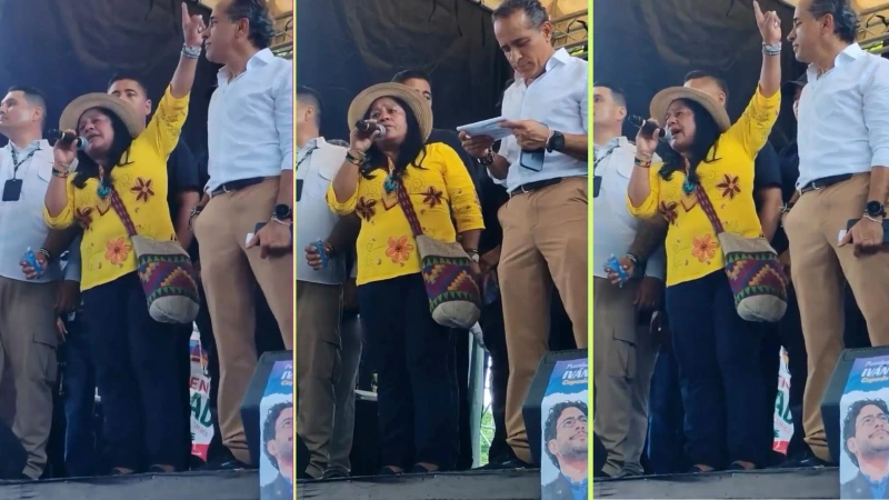 Durante un encuentro político en Yopal, Casanare, la senadora y fórmula vicepresidencial de Iván Cepeda entregó las declaraciones. Fotos: captura de video