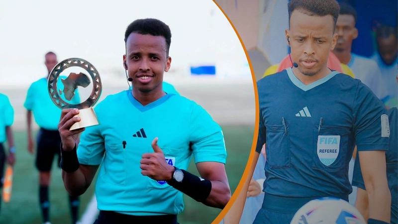 El juez somalí aún aguarda una posibilidad de estar presente en la Copa del Mundo. Tomado de @omar_artan.