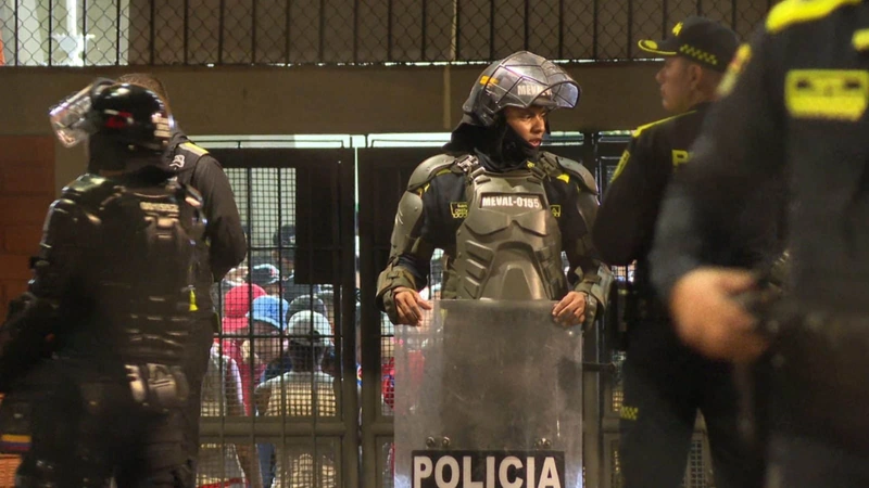 Medidas de seguridad para la final del fútbol colombiano este lunes 8 de junio. Foto: archivo Policía.