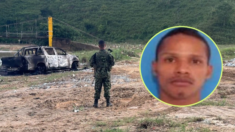 Hombres que serían del Clan del Golfo interceptaron el carro en zona rural de Segovia. Hicieron bajar a sus ocupantes y lo quemaron. Sería una retaliación contra alias 'Chuzo'. Foto: Cortesía