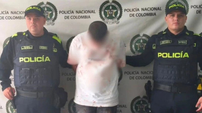 Los policías identificaron al sujeto como compañero sentimental de la víctima y lo capturaron de inmediato. Foto: cortesía Policía Metropolitana del Valle de Aburrá