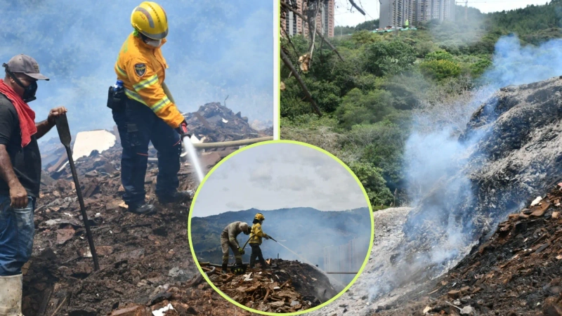 Los organismos de socorro le piden paciencia a la comunidad, pues no ha sido posible apagar el incendio en una sola jornada. Fotos: cortesía Alcaldía de Bello
