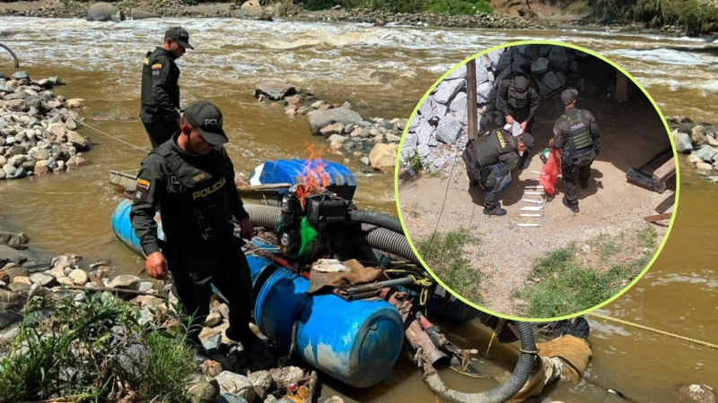 Las autoridades también incautaron explosivos y otros elementos empleados en estas actividades ilegales. Foto: cortesía Policía Metropolitana