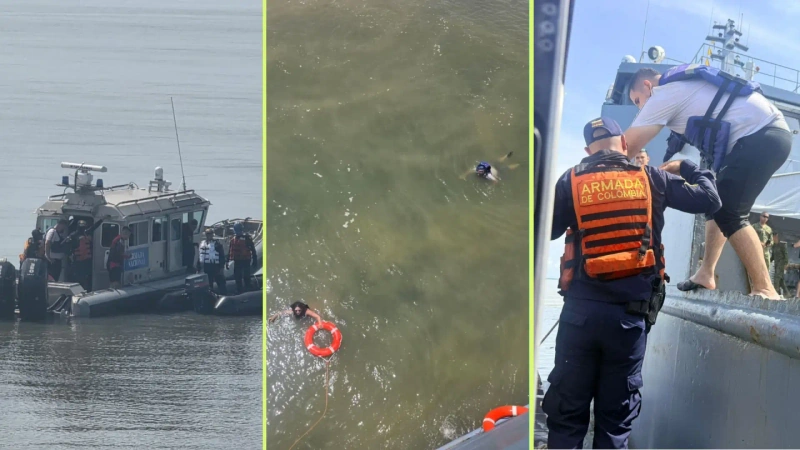 Entre los sobrevivientes se encuentra un menor de 13 años. Foto: cortesía Armada de Colombia