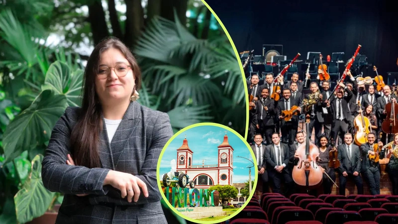 Ana María Patiño-Osorio regresará a La Unión para dirigir el primer concierto de Filarmed en su municipio natal. Fotos: El Colombiano, Orquesta Filarmónica de Medellín y Antioquia es Mágica