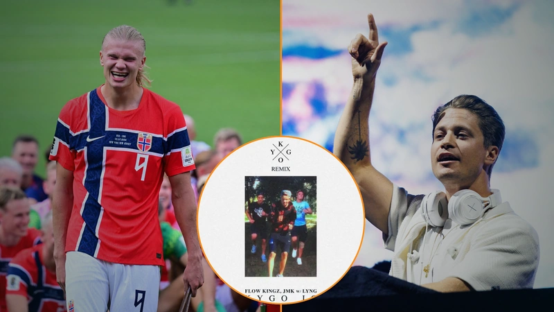 Haaland cumplió la promesa de clasificar a Noruega a cuartos de final y el famoso DJ Kygo lanzó un remix con una canción de Haaland que grabó con sus compañeros en la adolescencia. Fotos: AFP.