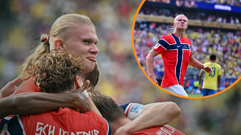 Erling Haaland liquidó a Brasil con doblete y clasificó a Noruega a cuartos de final del Mundial 2026. Foto: AFP.