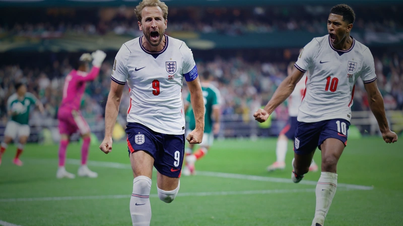 Jude Bellingham y Harry Kane le dieron la clasificación a cuartos de final a Inglaterra, frente a un México que nunca bajo la guardia y luchó hasta el final. Foto: AFP.
