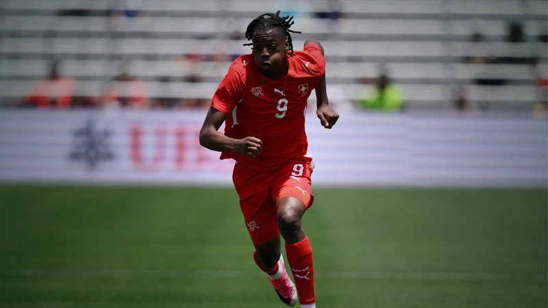 Johan Manzambi, el goleador de Suiza del Mundial 2026, no podrá jugar ante Argentina por un pase a semifinales por lesión en su rodilla. Foto: AFP.