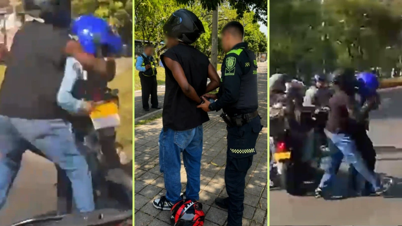 El motociclista agredió al agente de tránsito cuando le informó que le impondrían una multa y le inmovilizarían la moto. Foto: cortesía