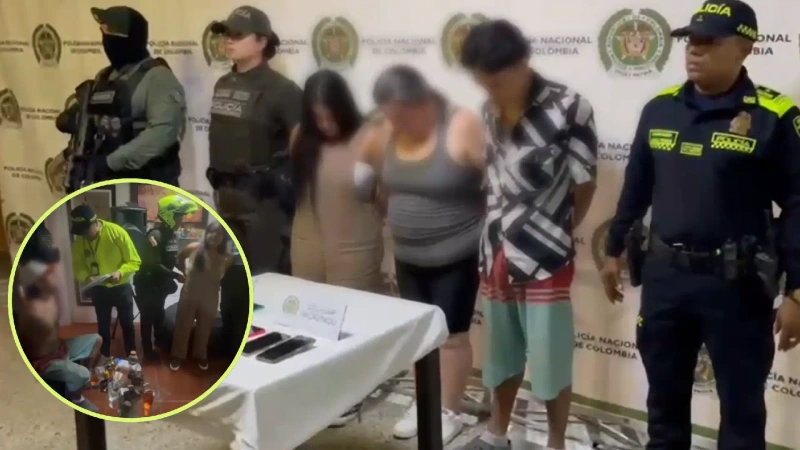 Al momento de la captura los tres sospechosos estaban consumiendo alcohol lo que, según las autoridades, demostraría que después del hecho siguieron teniendo contacto. Foto: Cortesía