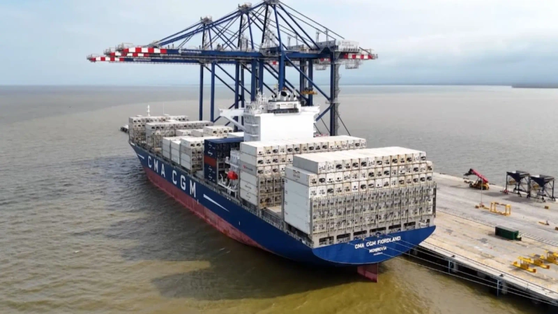 El puerto inició formalmente la recepción de buques portacontenedores en febrero de este año. Foto: cortesía Puerto Antioquia