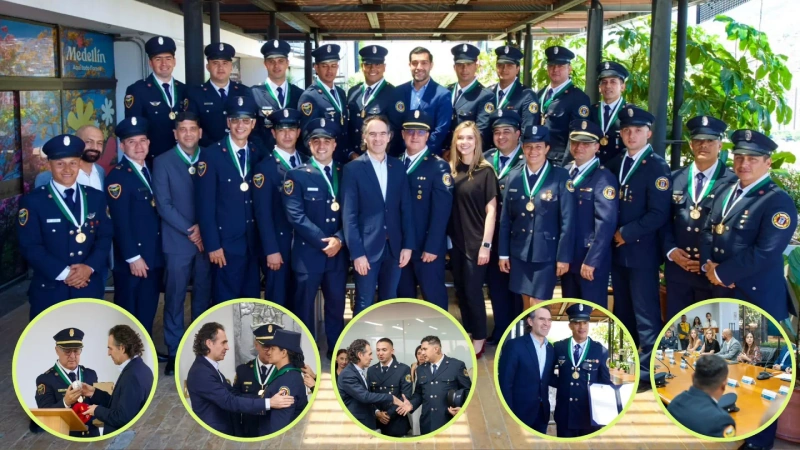 Los rescatistas recibieron la Medalla Alcaldía de Medellín Categoría Oro. Fotos: cortesía Alcaldía de Medellín