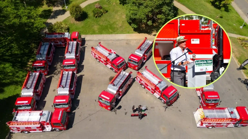 Con estos vehículos se espera mejorar la capacidad de respuesta de los cuerpos de bomberos voluntarios. Fotos: cortesía Gobernación de Antioquia