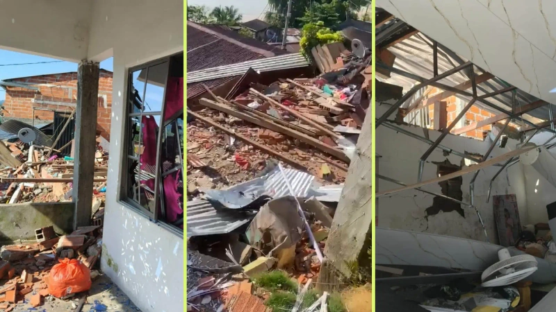 La fuerte explosión se registró en la mañana de este 29 de julio en el corregimiento El Doce de Tarazá. Foto: Cortesía